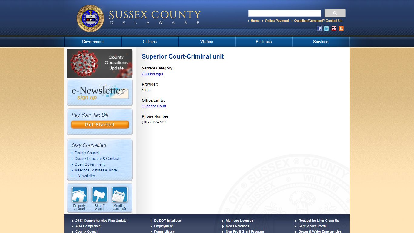 Superior Court-Criminal unit | Sussex County