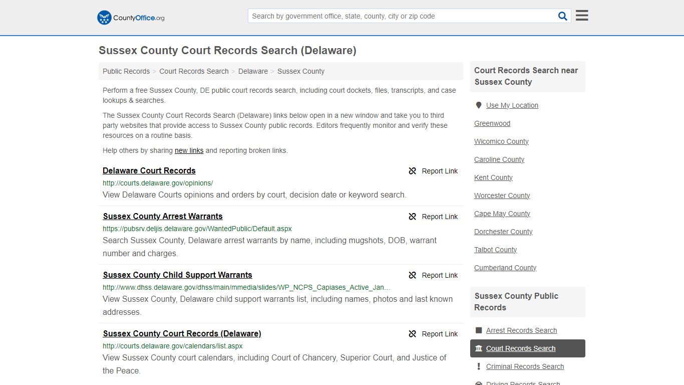 Sussex County Court Records Search (Delaware) - County Office